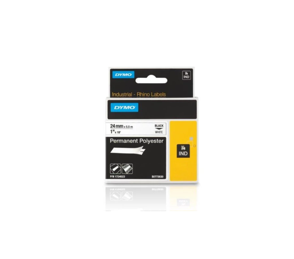 DYMO ID1 poliészter szalag 24mm x 5,5m /o/ fekete/fehér