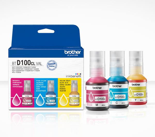 Brother BTD100CLVAL Tintatartály csomag CMY 3*48,8ml