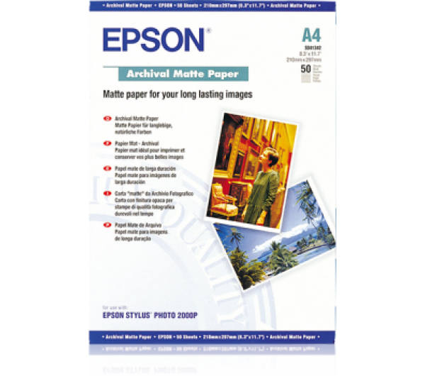 Epson matt archiváló fotópapír (A4, 50 lap, 192g) 