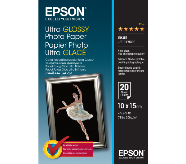 Epson ultra fényes fotópapír (10x15, 20 lap, 300g)