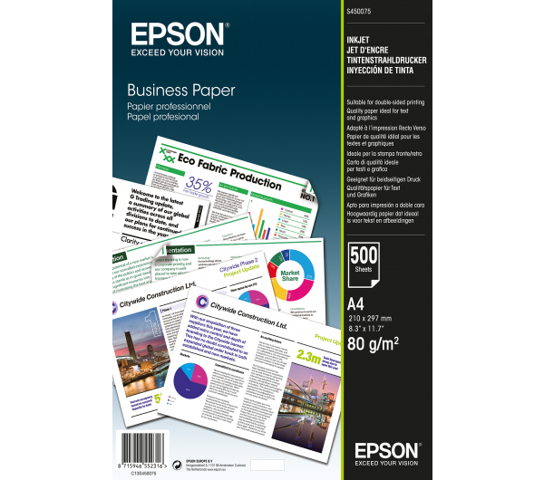 Epson Bright White Üzleti nyomtatópapír (A4, 500 lap, 80g)