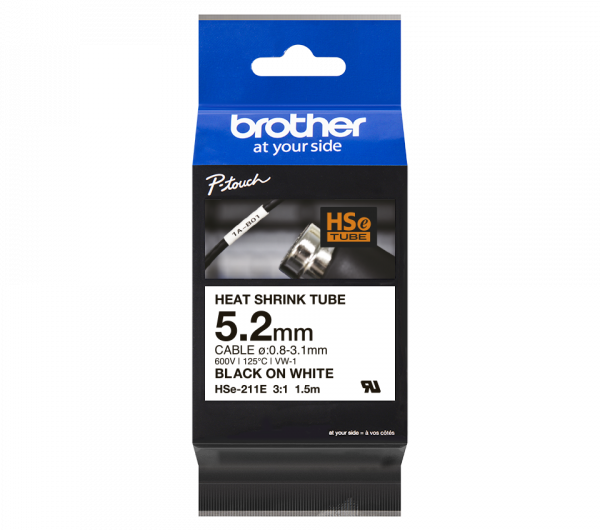 Brother HSe-211E 5.2mm széles 1,5 méter hosszú szalagkazetta