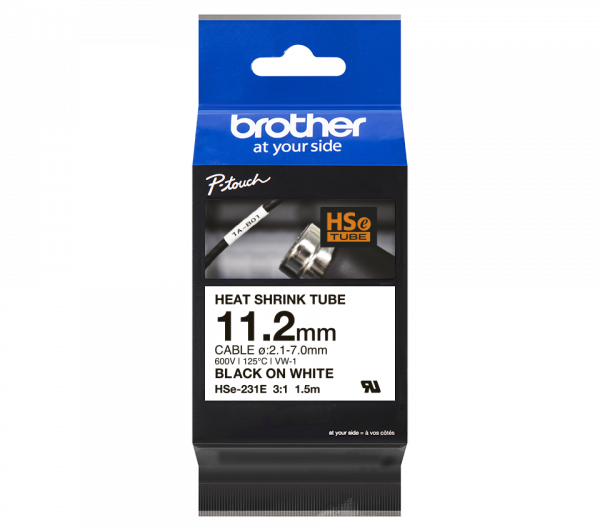 Brother HSe-231E 11,2 mm széles 1,5 méter hosszú szalagkazetta