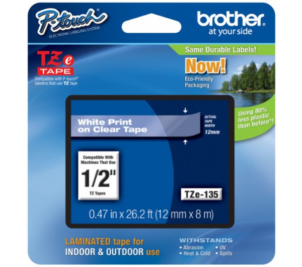 Brother TZe-135 12 mm széles 8 m hosszú szalagkazetta
