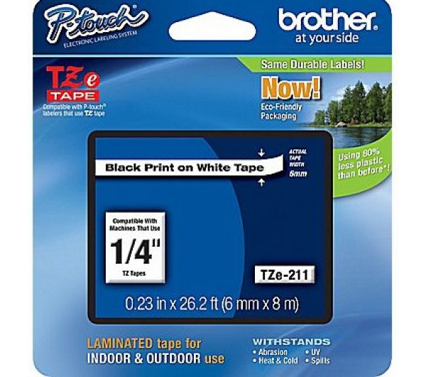 Brother TZe-211 6 mm széles 8 m hosszú szalagkazetta