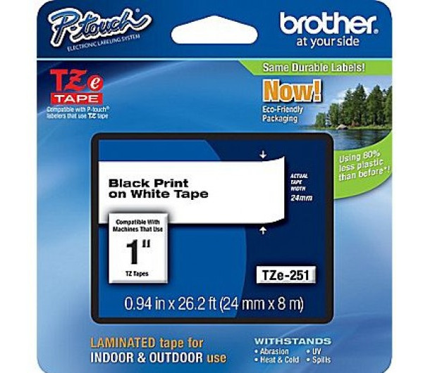 Brother TZe-251 24 mm széles 8 m hosszú szalagkazetta