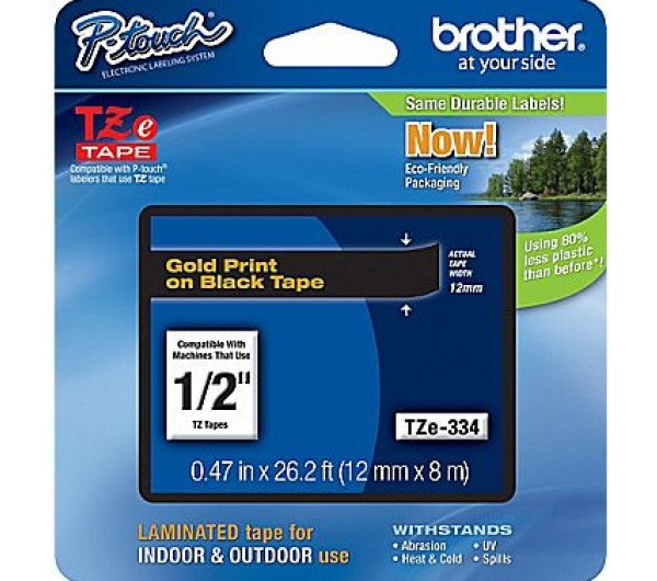 Brother TZe-334 12 mm széles 8 m hosszú szalagkazetta 