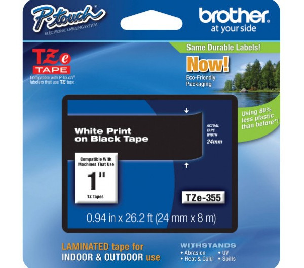 Brother TZe-355 24 mm széles 8 m hosszú szalagkazetta 