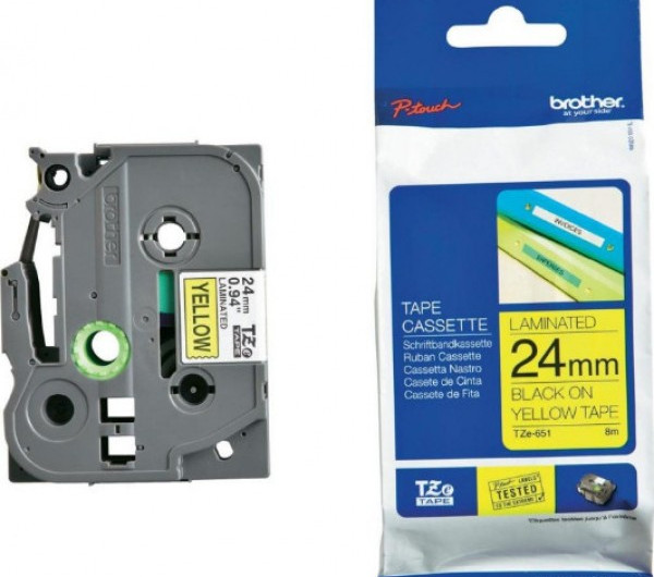 Brother TZe-651 24 mm széles 8 m hosszú szalagkazetta 