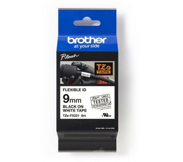 Brother TZe-FX221 9 mm széles 8m hosszú szalagkazetta