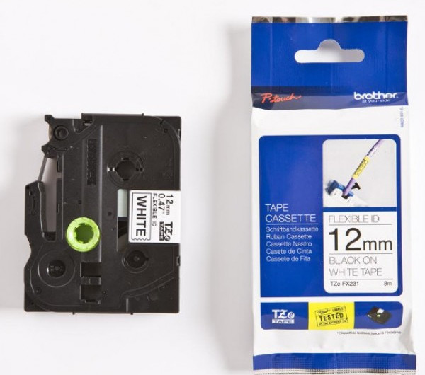 Brother TZe-FX231 12 mm széles 8 m hosszú szalagkazetta