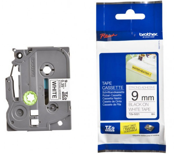 Brother TZe-S221 9 mm széles 8 m hosszú szalagkazetta